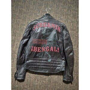 SUPER G Women's Screamin Bengal Black Leather Jacket Size Large
